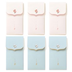 Somssi 花漾雅緻祝賀信封 2款套組, 粉紅色、藍色, 3組