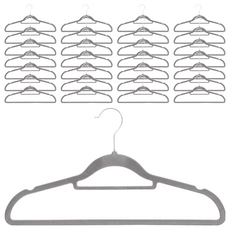comet Home 絲絨防滑衣架, 灰色, 50個
