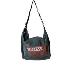 SUCCESS 成功 多用途運動球袋, 加強網面設計，耐用不易破，輕量設計，可放籃球、排球、足球等, 43 x 33cm, 黑色, 1個