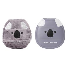 MoMo's Workshop 毛吉吉 動物系列底妝粉撲長絨+棉花糖2件組 附收納盒 無尾熊, 1組