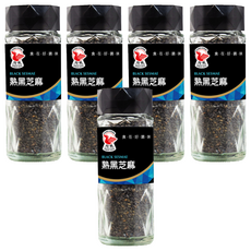 飛馬 熟黑芝麻 40g, 整粒黑芝麻, 香氣濃郁, 5瓶