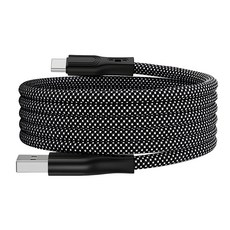 UniSync USB轉Type-C 魔幻磁吸收納編織防纏繞快充線, 1m, 黑色, 1條