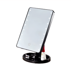 AHOYE 多角度可旋轉LED觸碰式補光化妝鏡, 黑色