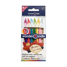 wonderCandle 璀璨蠟燭-創意(6入) ，生日派對蛋糕裝飾，繽紛色彩點亮, 1入