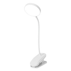 DTAudio LED 夾燈 充電版 360度萬向軟管 90MM圓盤大發光, 1個, 白色