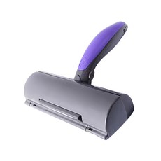 微震動靜電LED滾筒除毛刷 灰紫色, 1個, 19 x 20cm