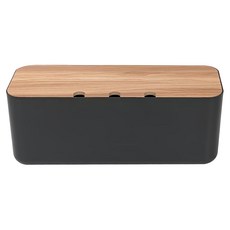 樂嫚妮 日系電線收納盒 大 黑色, 1個