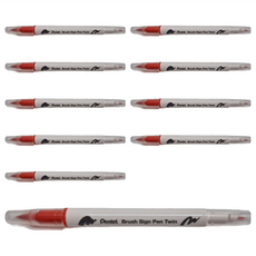 Pentel 雙頭柔繪筆 Brush Sign Pen Twin, SESW30C-T135 Coral Pink, 1色, 1組