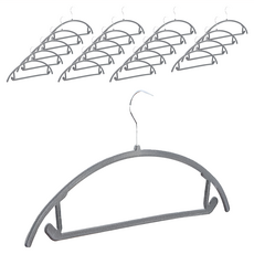 小麥購物 加寬肩款植絨衣架, 灰色, 20個