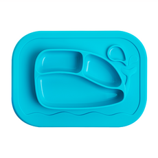 Firgi 鯨魚造型矽膠吸盤餐盤 藍色 1個 韓國產, 單件