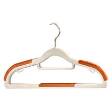 品屋 無痕防滑曬衣架 30入, 承重升級 無懼彎折, 防滑橡膠, 拒絕掉衣, 超薄架身, 更省空間, 雙位款 42cm, 橙色, 1組