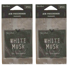 John's Blend 吊掛式香氛片 白麝香 Set 3入, 2組
