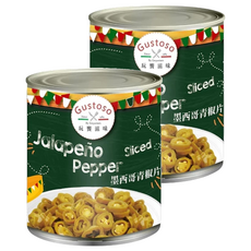 GusTosO 玩饗滋味 墨西哥青辣椒片 肥厚肉質 鮮甜香氣 口感酸甜勁辣, 380g, 2罐