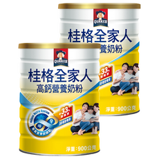 QUAKER 桂格 全家人高鈣奶粉, 900g, 2罐