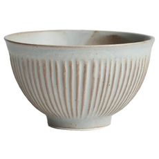 SALIU 手工復古刻紋飯碗, 藍灰色, 1個