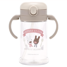 Skater 可摺雙握把吸管學習杯 KSHW2N, 麗莎兔, 370ml, 1個