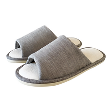 i Slippers 悠活系列 布質家居室內拖鞋, 聚酯纖維與棉鞋面/中底, 乙烯鞋底, L, 中灰色