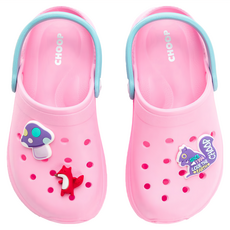 CHOOP 兒童款輕便布希洞洞鞋, 櫻花粉