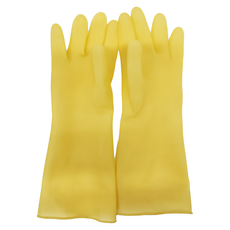 333 橡膠手套 天然乳膠 居家清潔, Yellow, 8.5 x 13寸, 12雙