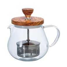 HARIO 好璃奧 橄欖木 濾壓茶壺, TEO-45-OV, 450ml, 1個