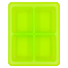 BABY JOY 鉑金矽膠副食品製冰盒 4格, 韓國製造, 無凹槽上蓋, 綠色, 90ml, 1個