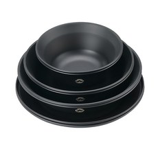 Campingmoon 柯曼 不鏽鋼碗盤8件組 附收納袋, 黑色, 1盒