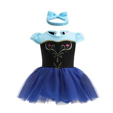 Kori Deer 可莉鹿 女嬰寶寶萬聖節變裝連身衣 短袖-冰雪安娜 80cm 1入