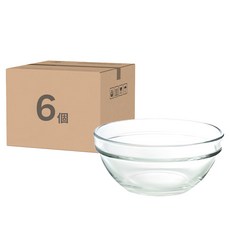 Ocean STACK 沙拉碗 亞洲最大玻璃器皿品牌 弧度造型可推疊 方便收納, 單色, 6個