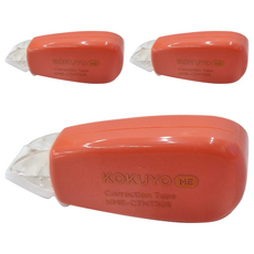 KOKUYO 國譽 ME 象牙白修正帶 B罫6m，帶寬5.5mm，ABS塑膠材質，泰國製, 磚紅色, 3個