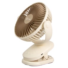 aibo 6吋 自動擺頭夾式USB充電風扇 可定時, HA-FAN1141, 奶茶棕