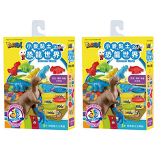 風車圖書 FOOD超人 小麥黏土 恐龍世界 四色黏土工具組 安全環保無毒, 2盒