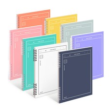 MUNID 8mm 橫線筆記本 8入組, 混色, 1組