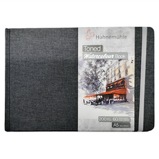 Hahnemuhle TONED WATERCOLOUR BOOK 灰色水彩本 A5橫式 200gsm 60頁, A5 14.8 x 21cm, 1本