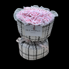 Yamiley 小香風香皂玫瑰花束 粉 精緻優雅居家裝飾 浪漫香氛, 1入