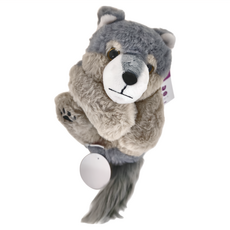 KING JIM Pouzoo絨毛動物多功能筆袋, 灰狼, 1個