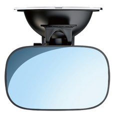 樂居家 曲面廣角後視觀察鏡 吸盤款, 黑色, 1個