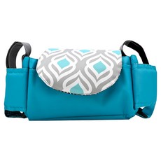 vanibaby 推車掛袋, 奶瓶袋 手機袋 內裡防水, 藍色孔雀羽, 1個