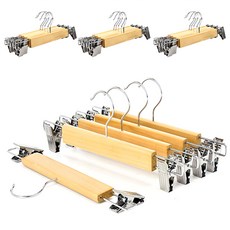 實木褲架, 木色 + 銀色, 1組