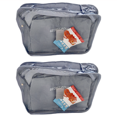 mohe 木暉居家 六件式旅行衣物整理收納包 BKAR1383-2GR, 灰色, 2組