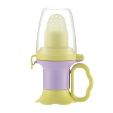 Richell 利其爾 食物咬咬樂輔助器, 輔助寶寶練習食用嬰兒食品, 握把設計, 適合六個月以上孩童, 紫色, 1個