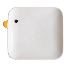 PURROOM 小雞陶瓷方盤, 150 x 150 x 20mm, 白色, 1個