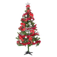 特仕幸福型裝飾聖誕樹 銀白熱情紅系配件50燈LED燈暖白光*1 附控制器, 綠色