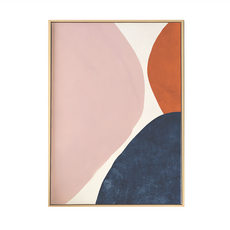 幾何圓 III 圓形藝術畫, 木色