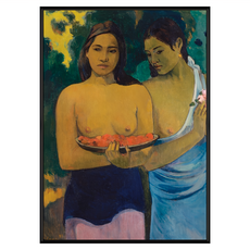 BOLUO GALLERY 菠蘿選畫所 保羅高更 兩位大溪地婦II 掛畫 AVAR5747B, 黑色