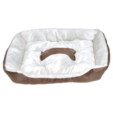 高精 骨頭睡窩 M 米咖色 寵物睡墊 狗窩 貓窩 舒適柔軟 防滑耐磨, 1個