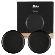 Maku KITCHEN LIFE Robuste 圓盤 21cm 餐盤套裝, 2 件組圓盤, 鑄鐵黑, 2個