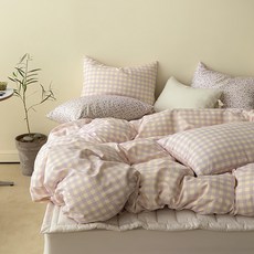 maatila Air Fresh Pastel系列 格紋被套 Cream Lilac, SS 160*210cm, 1件