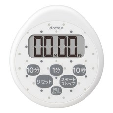 dretec 小點點日本防水滴蛋型時鐘計時器 6按鍵 T-565WT 白色, 1個