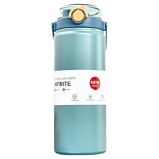 彈蓋雙飲水壺 大容量 316不鏽鋼 自带提手, 藍色, 1.2L, 1個