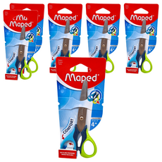 Maped 小學生舒適握剪刀 右手 顏色隨機 兒童安全剪刀, 6個